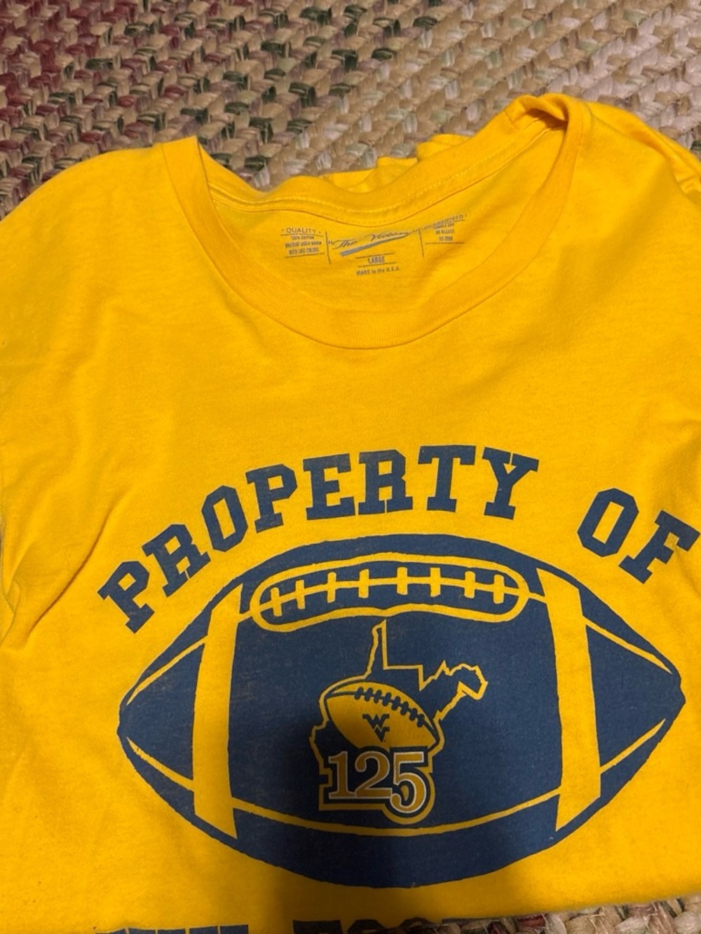 Women's yellow 'Property of' Football Graphic Tee WV